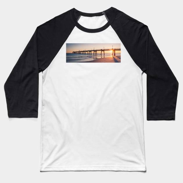 Okaloosa Fishing Pier Sunset Florida Baseball T-Shirt by mcdonojj